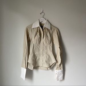 Rare Byron Lars Bergdorf Goodman Stripe Bustier Button Down Size 4